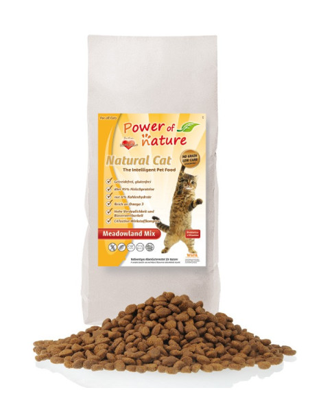 Power of Nature Natural Cat Meadowland Mix - kurczak, indyk, łosoś - 7,5  kg