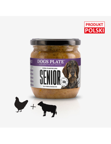 Dogs Plate Senior - kurczak z wołowiną 360g