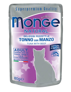 Monge Buste - Tuńczyk z wołowiną w galarecie 80g saszetka