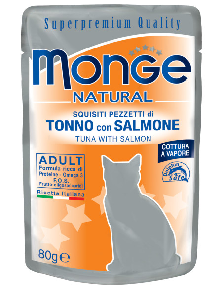 Monge Buste - Tuńczyk z łososiem w galarecie 80g saszetka