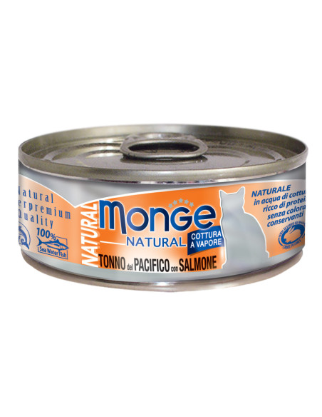 Monge Natural -Tuńczyk z kurczakiem i łosoś 80g