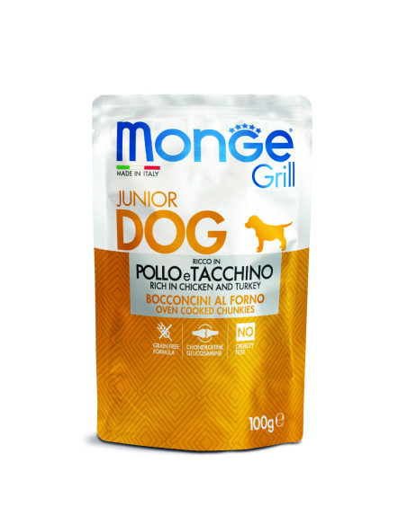 Monge DOG Grill Junior - kurczak z indykiem 100g saszetka