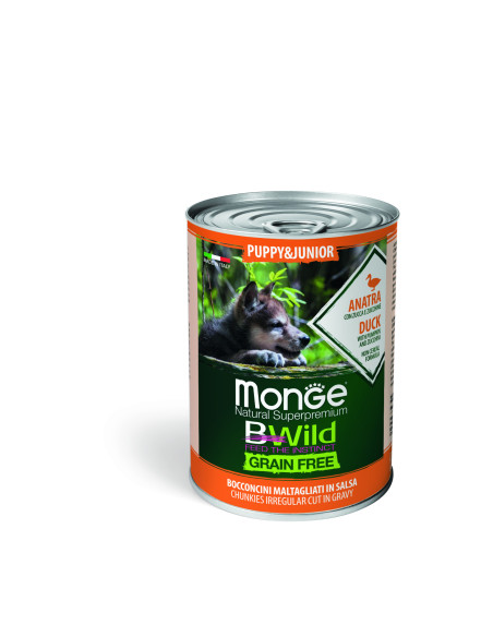 Monge DOG Bwild Grain Free Puppy- Kaczka 400g