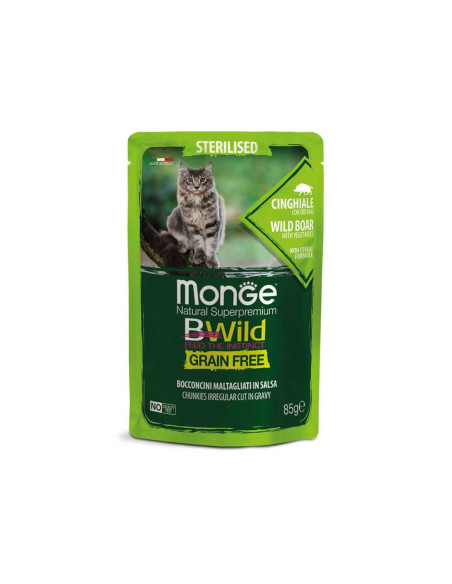 Monge Bwild Buste Grain Free Sterilised - Dzik z warzywami w sosie 85g