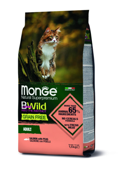 Monge Bwild Grain Free Sterilised- Tuńczyk z groszkiem 1,5kg