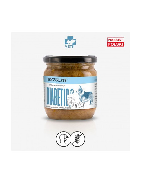 Dogs Plate Vet Diabetic - trzuska i cukrzyca 360g