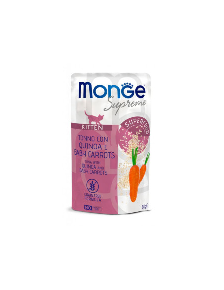 Monge Supreme Buste KITTEN - Tuńczyk z komosą i marchewką 80g