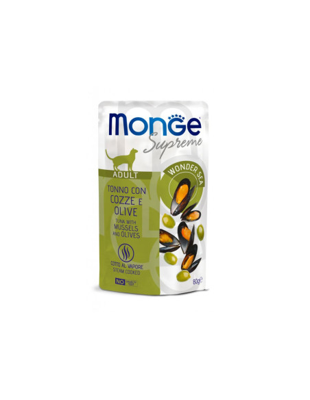Monge Supreme Buste - Tuńczyk z małżami i oliwką 80g