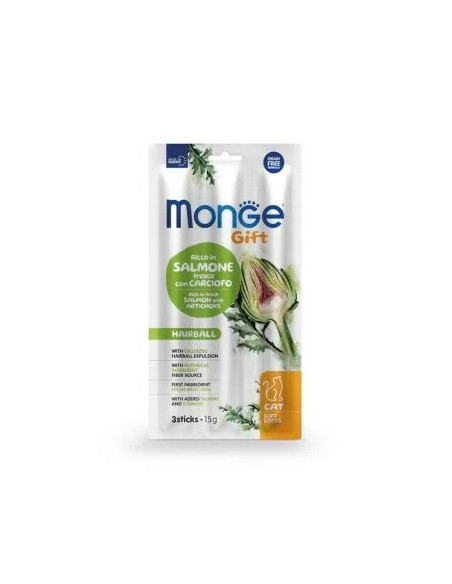 Monge Gift Sticks Hairball Łosoś z karczochem 15g