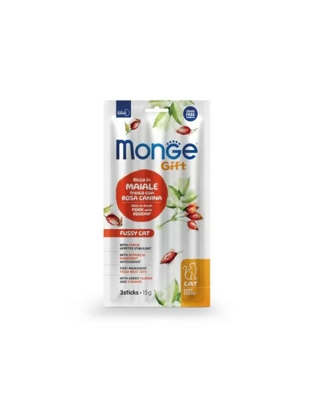 Monge Gift Sticks Wieprzowina z dziką różą 15g