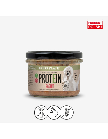 Dogs Plate Protein Rabbit - karma dla psów z mięsa królika i białka owadów 180g