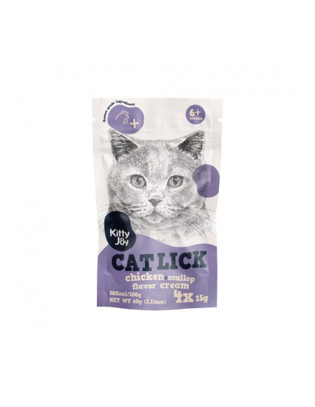 KITTY JOY - Kurczak i przegrzebki kremowy przysmak 4x15g