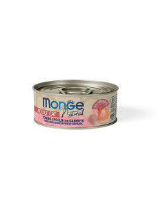 Monge Natural -Tuńczyk z kurczakiem i krewetki 80g